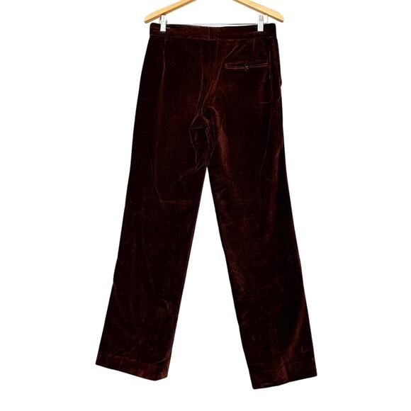 VTG 70s Brown Velvet Dress Pants Mens sz 30x31 Velour Straight Fall - Picture 7 of 7
